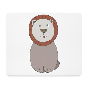 Löwenkopf mit freundlichem Gesicht - Mousepad (Querformat) - Weiß - Vorne
