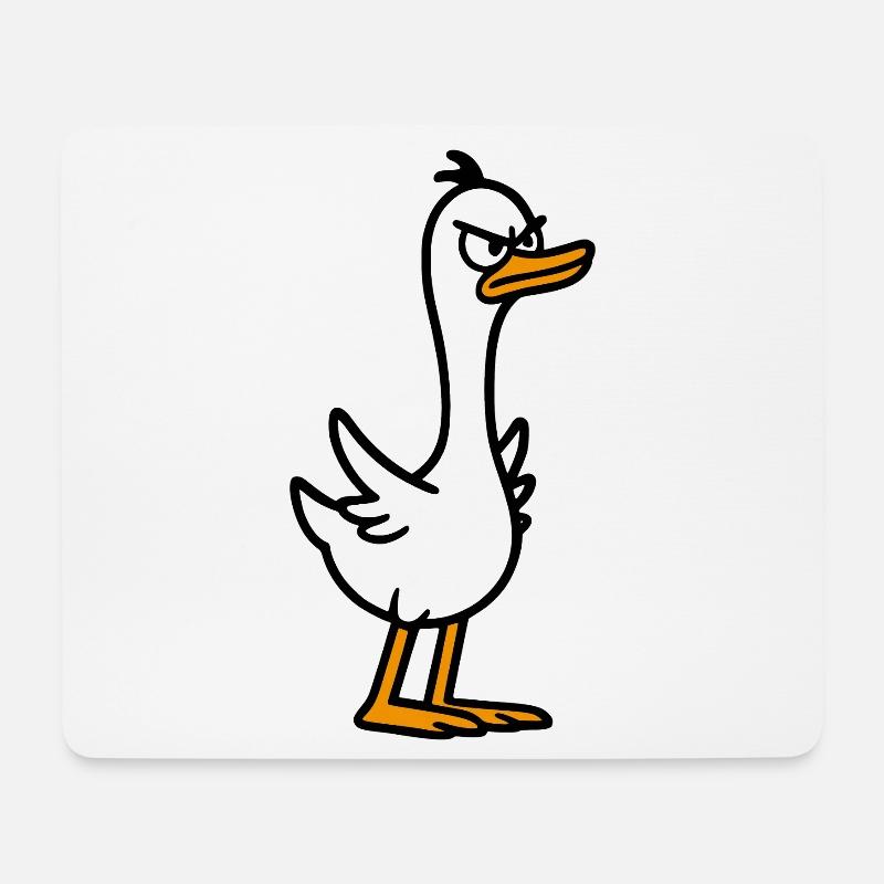 Wütende Gans - Mousepad (Querformat) - Weiß