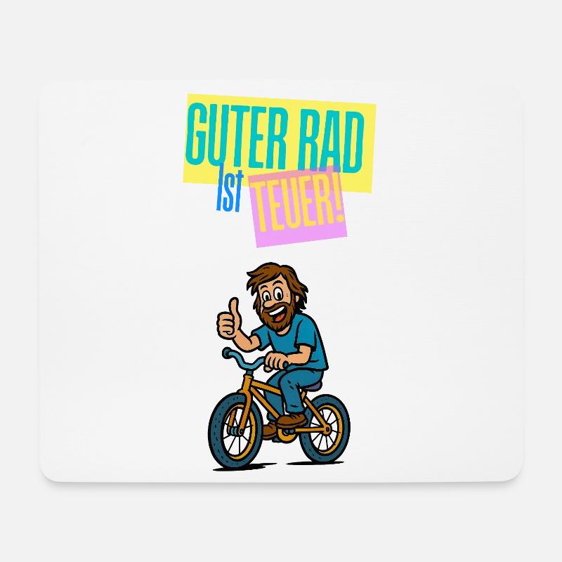 Guter Rad Teuer - Fahrrad Humor Comic  - Mousepad (Querformat) - Weiß