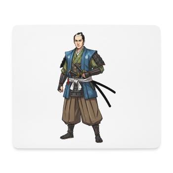 Samouraï Edo en veste bleue - Tapis de souris (format paysage) - blanc - Devant