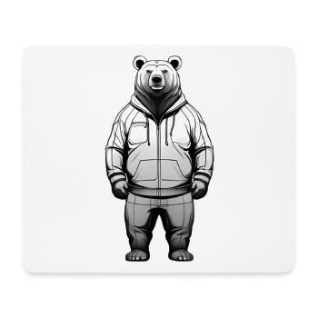 Bär Hoodie Grafik - Mousepad (Querformat) - Weiß - Vorne