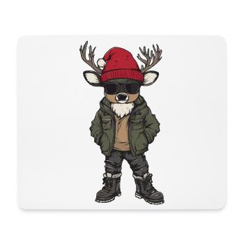 Hirsch Weihnachten Winter - Mousepad (Querformat) - Weiß - Vorne