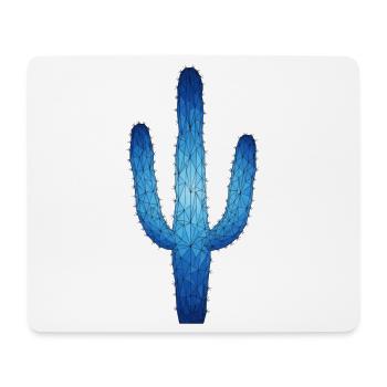 Blauer Geometrik Kaktus - Mousepad (Querformat) - Weiß - Vorne