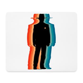 Retro Sheriff Silhouette Vintage Lawman Art - Mousepad (Querformat) - Weiß - Vorne