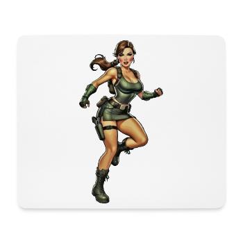 Green Adventurer in Combat Gear - Mouse Pad (horizontal) - white - Front