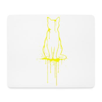 Katzen Silhouette Gold Optik  - Mousepad (Querformat) - Weiß - Vorne
