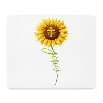 Inspirational Christian Sunflowers Jesus - Mouse Pad (horizontal) - white - Front