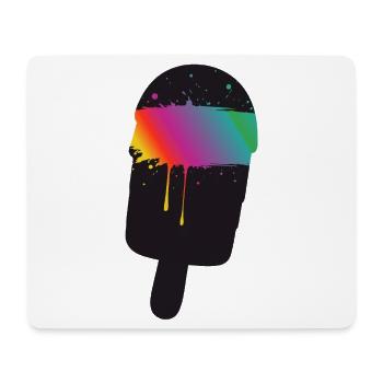 Regenbogen Eis Silhouette Street Art Style  - Mousepad (Querformat) - Weiß - Vorne