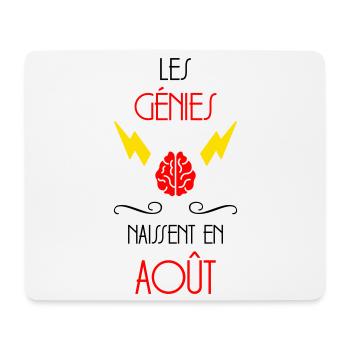 Les Génies Naissent en Août Humour Anniversaire - Tapis de souris (format paysage) - blanc - Devant