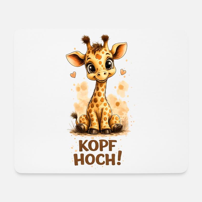 Süße Giraffe Kopf hoch | Motivation Geschenkidee - Mousepad (Querformat) - Weiß