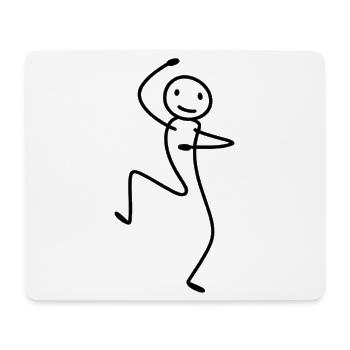 Silhouette bâton dansante – Illustration minimale - Tapis de souris (format paysage) - blanc - Devant