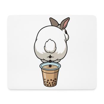 Bubble Tea Boba Drôle de Lapin mignon - Tapis de souris (format paysage) - blanc - Devant