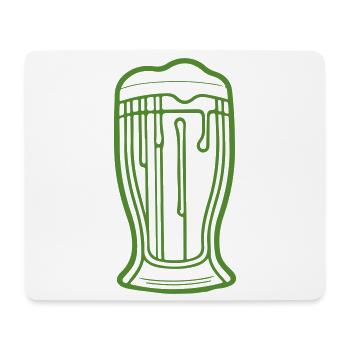 Green Beer Glass Drop Outline - Mouse Pad (horizontal) - white - Front