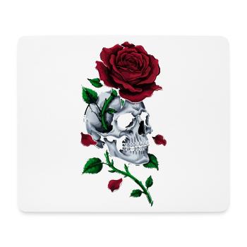 Schädel, Schädel, Rose, rot gotisch, - Mousepad (Querformat) - Weiß - Vorne