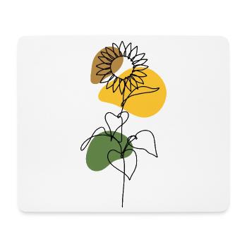 Sunflower Line Art Design - Mouse Pad (horizontal) - white - Front
