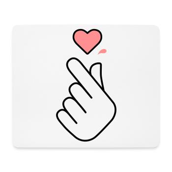 K-Pop Hand Symbol with Heart - Mouse Pad (horizontal) - white - Front