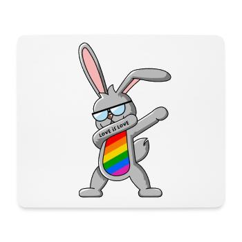 Gay Pride Dab Dance Bunny - Mouse Pad (horizontal) - white - Front