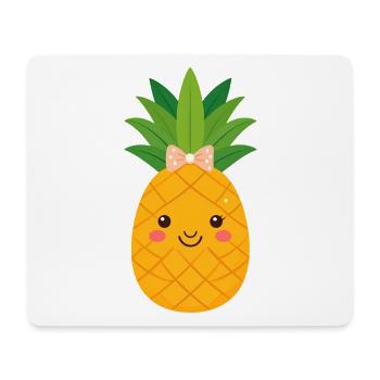 Süße Ananas mit Schleife - Mousepad (Querformat) - Weiß - Vorne