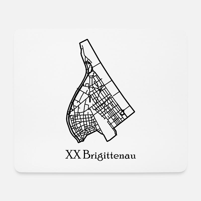Brigittenau Karte - Mousepad (Querformat) - Weiß