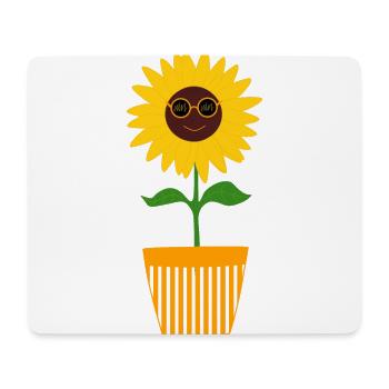 Fleur Motif Tournesol des années 70 - Tapis de souris (format paysage) - blanc - Devant