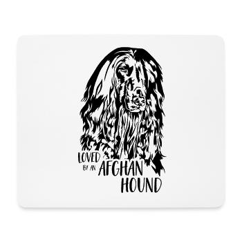Afghane loved by an Afghan Hound Windhund Wilsigns - Mousepad (Querformat) - Weiß - Vorne