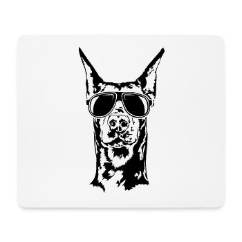 Dobermann Sonnenbrille Hunde Hundesport Wilsigns - Mousepad (Querformat) - Weiß - Vorne
