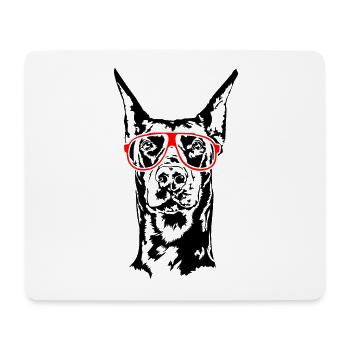 Lunettes Doberman Dobie Dogs Dog Sports Wilsigns - Tapis de souris (format paysage) - blanc - Devant