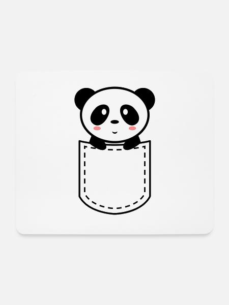 Panda in einer Tasche - Mousepad (Querformat) - Weiß
