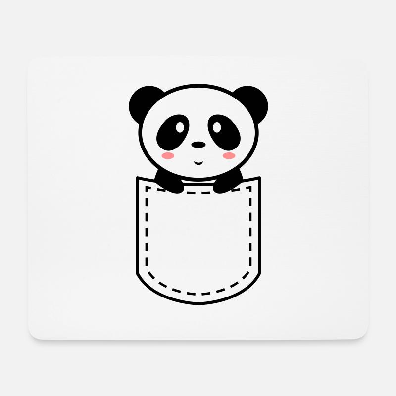 Panda in einer Tasche - Mousepad (Querformat) - Weiß