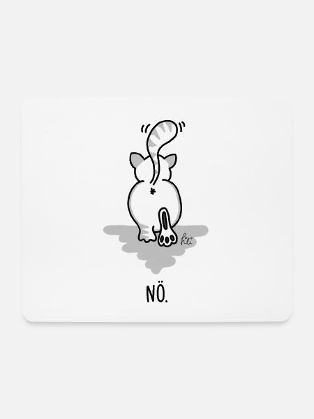 Nö lustige Katze - Geschenk cute cat BKH - Mousepad (Querformat) - Weiß