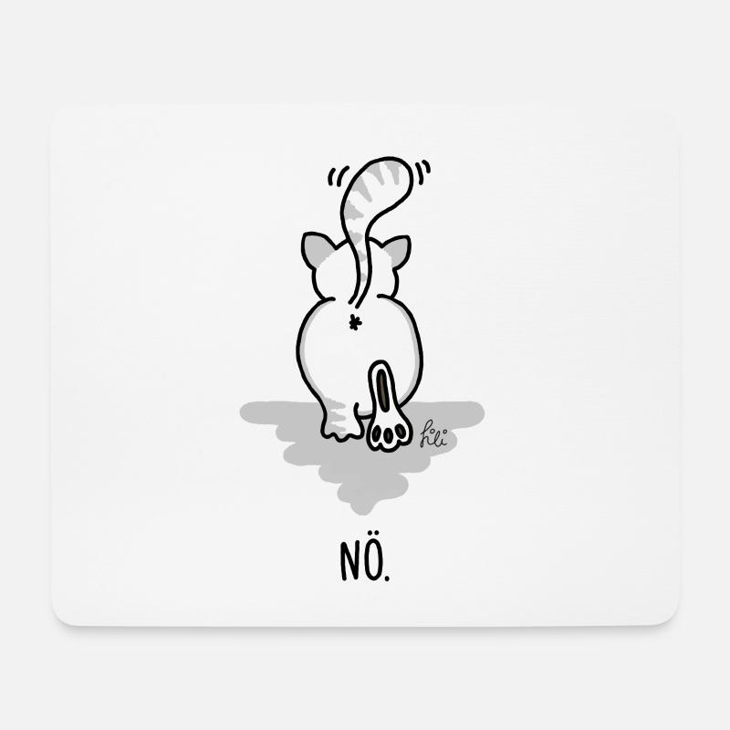 Nö lustige Katze - Geschenk cute cat BKH - Mousepad (Querformat) - Weiß