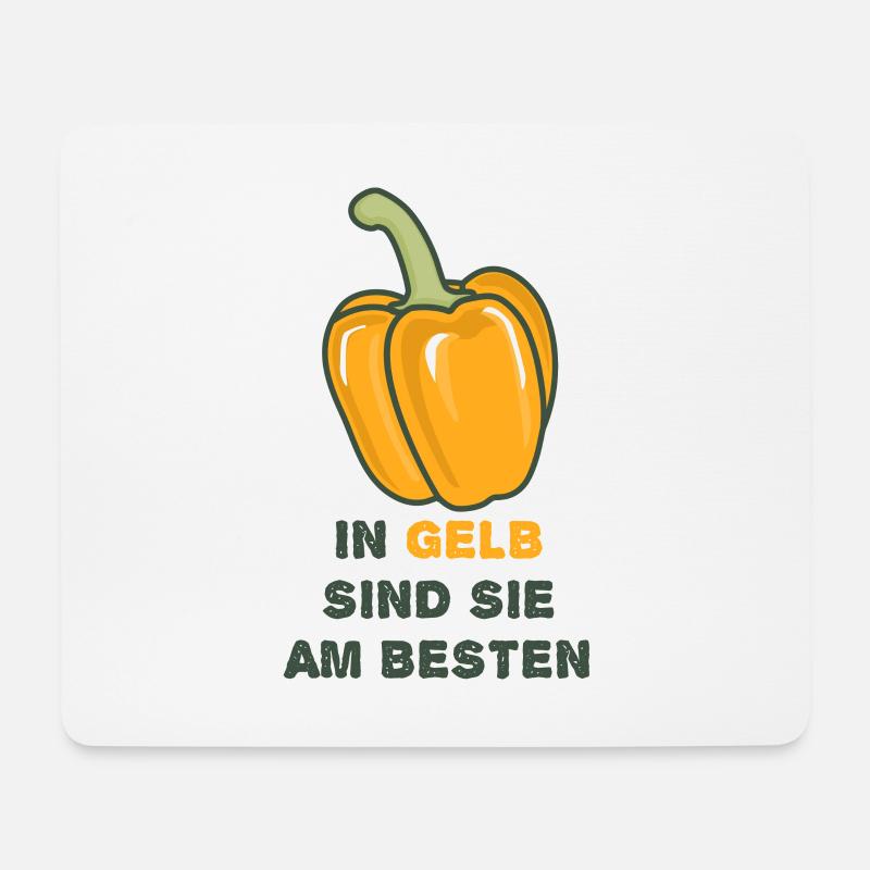 Paprika gelb Spruch - Mousepad (Querformat) - Weiß