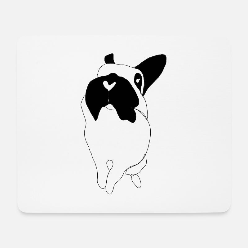 Neugieriges Kaninchen - Mousepad (Querformat) - Weiß
