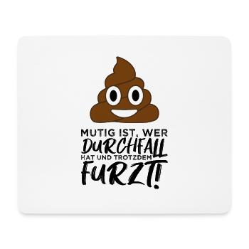 Brave Diarrhea Farts Emoji Shit Poo - Mouse Pad (horizontal) - white - Front