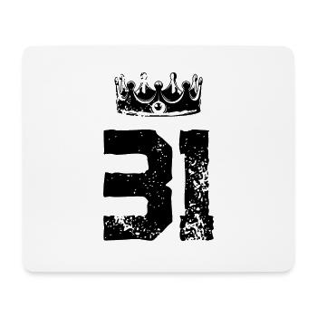 31 Number crown - Mouse Pad (horizontal) - white - Front