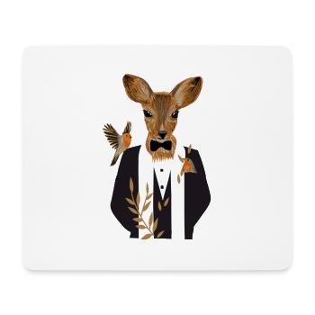 Un cerf dans un smoking noir - Tapis de souris (format paysage) - blanc - Devant