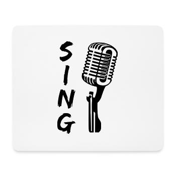 Microphone - Singer - Mouse Pad (horizontal) - white - Front