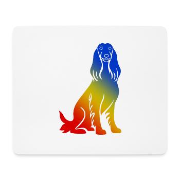 Afghan Hound Hund Bunt - Mousepad (Querformat) - Weiß - Vorne