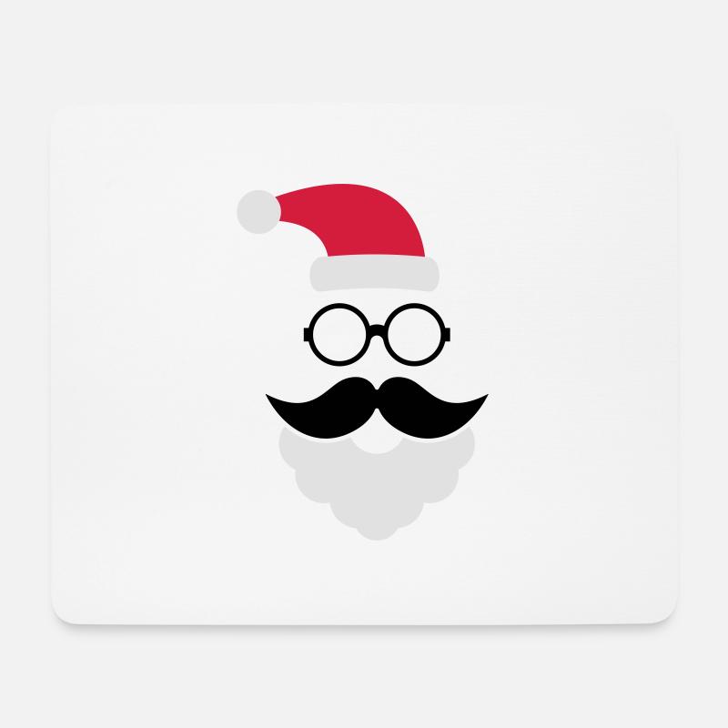 Hipster Weihnachtsmann - Mousepad (Querformat) - Weiß