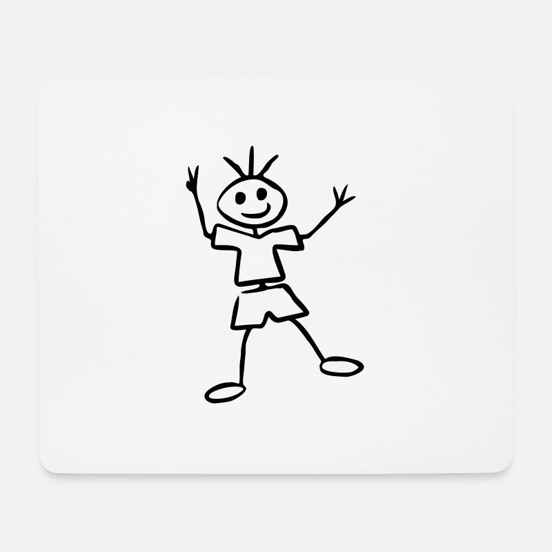 Strichmännchen - Mousepad (Querformat) - Weiß