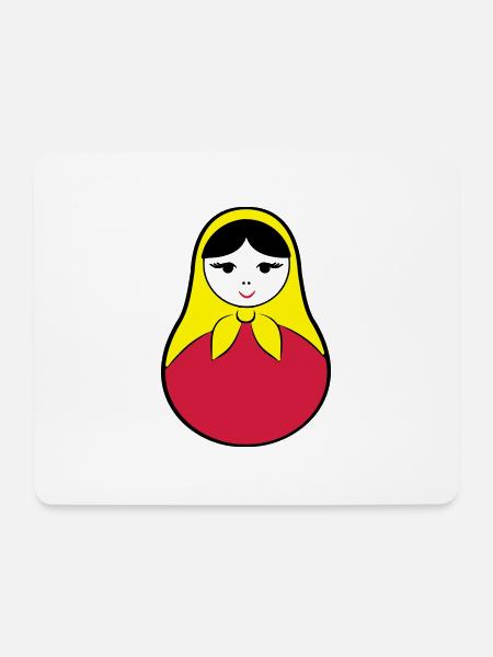 Matroschka / Babuschka - russische Puppe in Puppe - Mousepad (Querformat) - Weiß