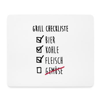 Grill Checkliste - Mousepad (Querformat) - Weiß - Vorne