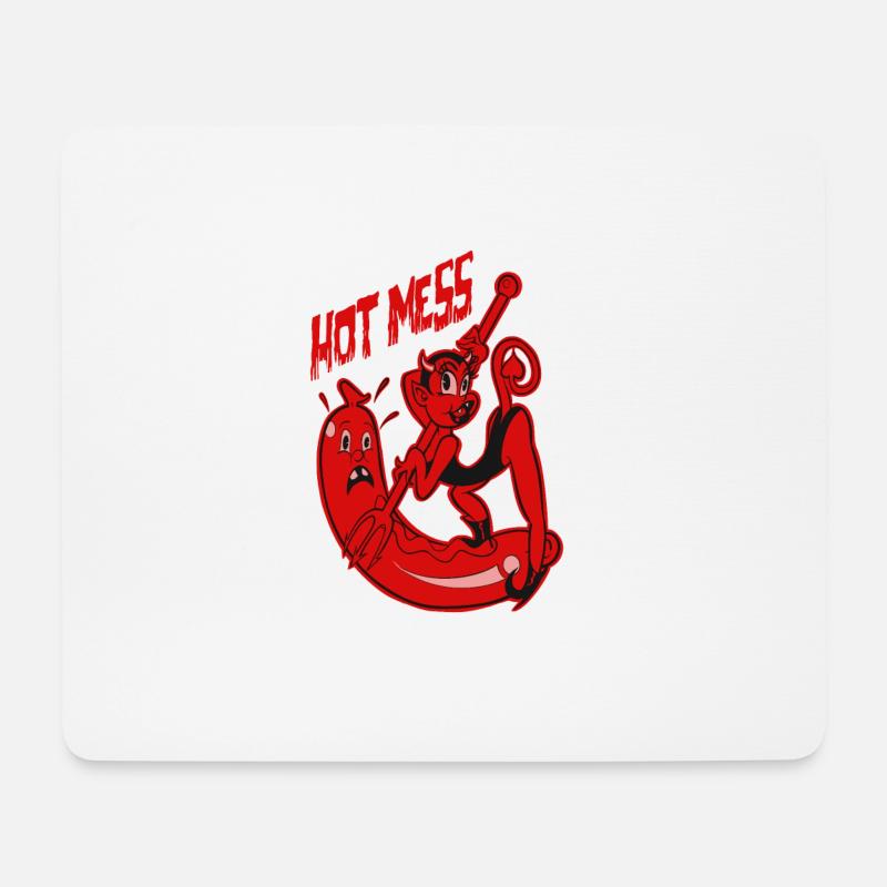 Hot Mess Cartoon Pinup - Mousepad (Querformat) - Weiß