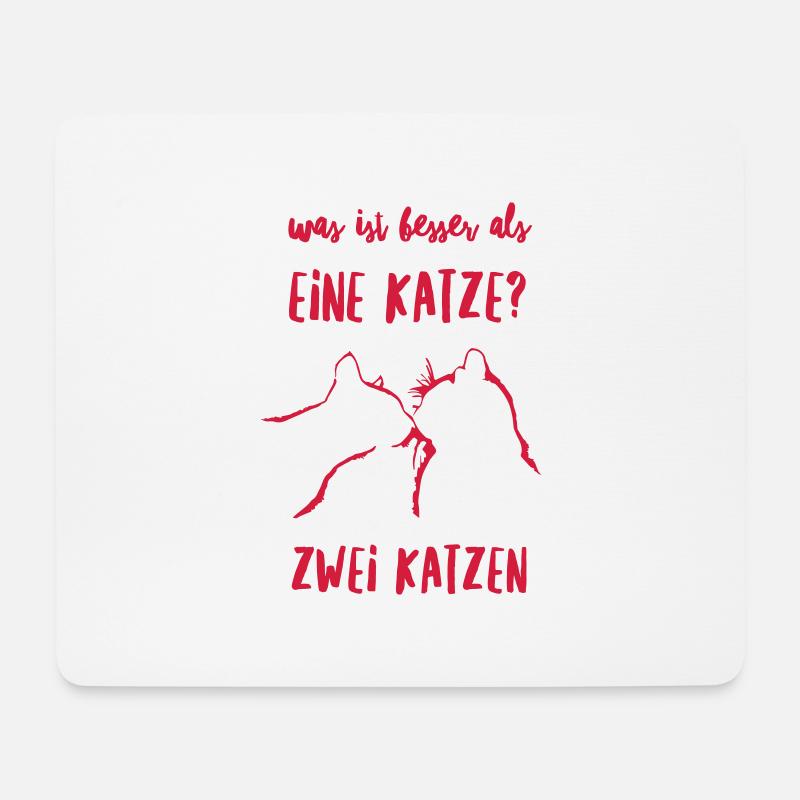 Zwei Katzen Kuss - Mousepad (Querformat) - Weiß