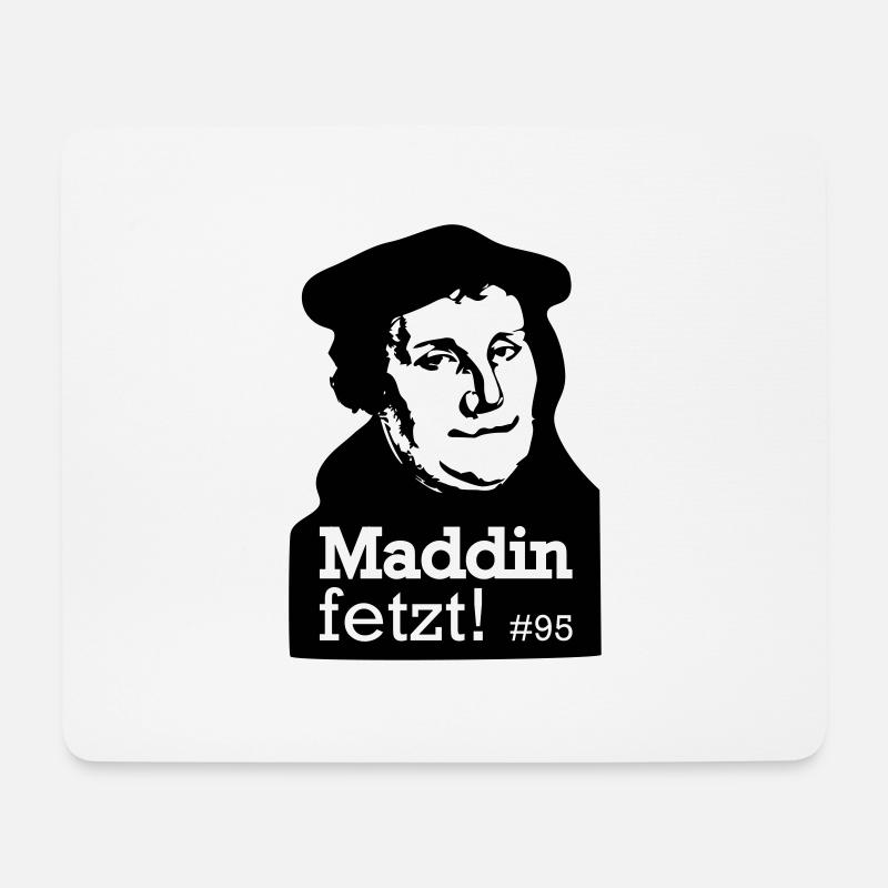 Martin Luther fetzt - Mousepad (Querformat) - Weiß