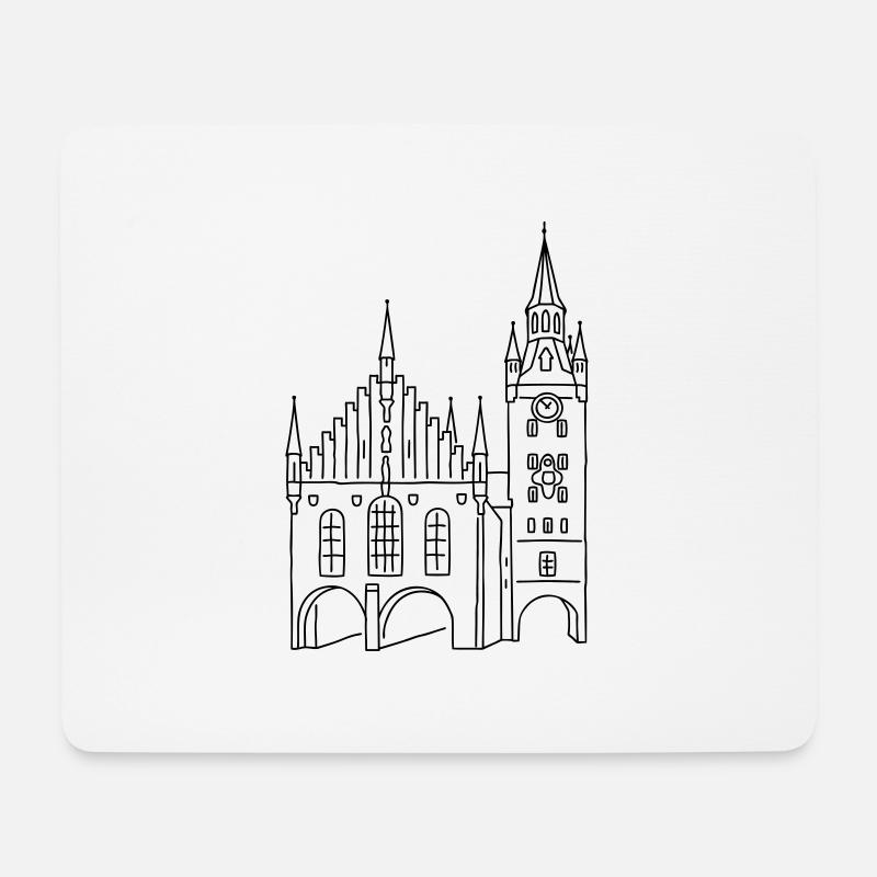 Altes Rathaus München - Mousepad (Querformat) - Weiß