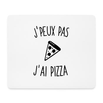 J'peux pas j'ai pizza 1c - Tapis de souris (format paysage) - blanc - Devant