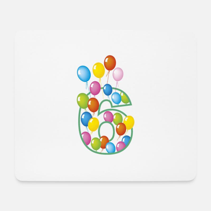 Sechster Geburtstag 6 - Mousepad (Querformat) - Weiß