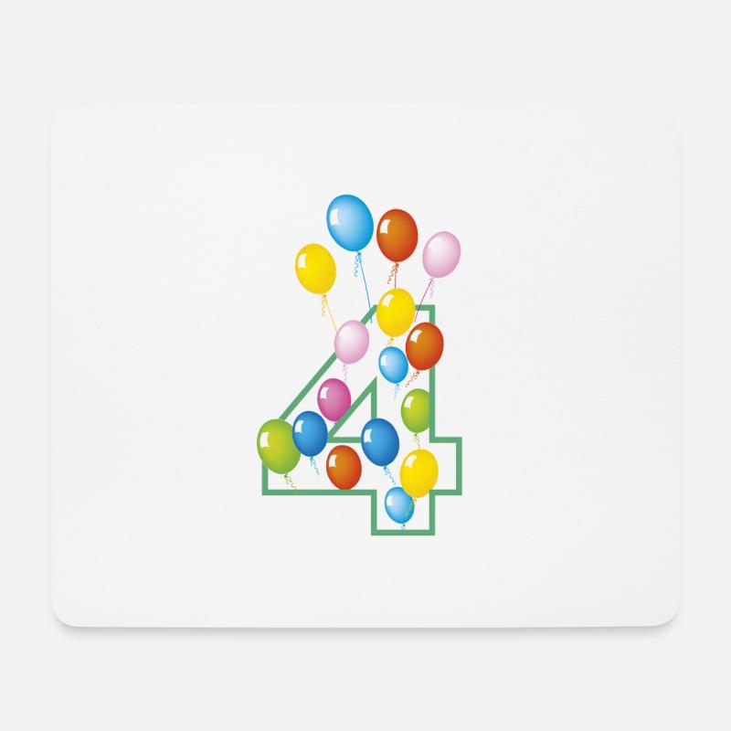 4 vierten Geburtstag, vierten - Mousepad (Querformat) - Weiß