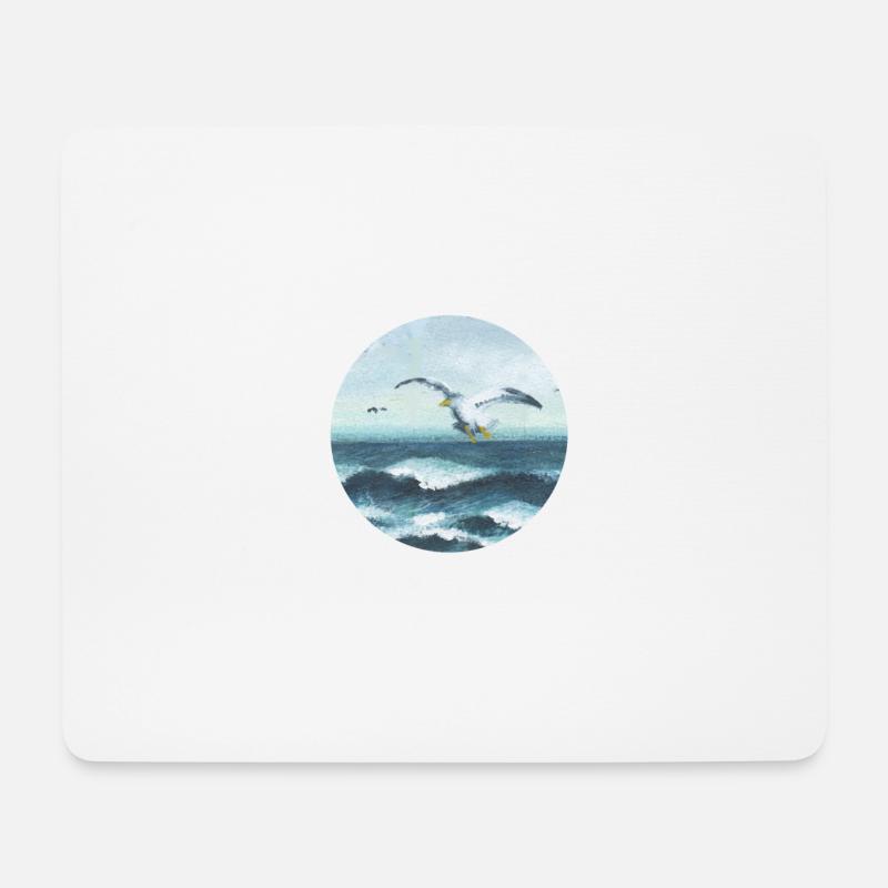 Möwen - Mousepad (Querformat) - Weiß